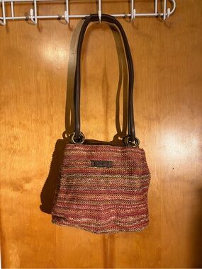 Rosetti Multicolor Woven Shoulder Bag with Brown Straps